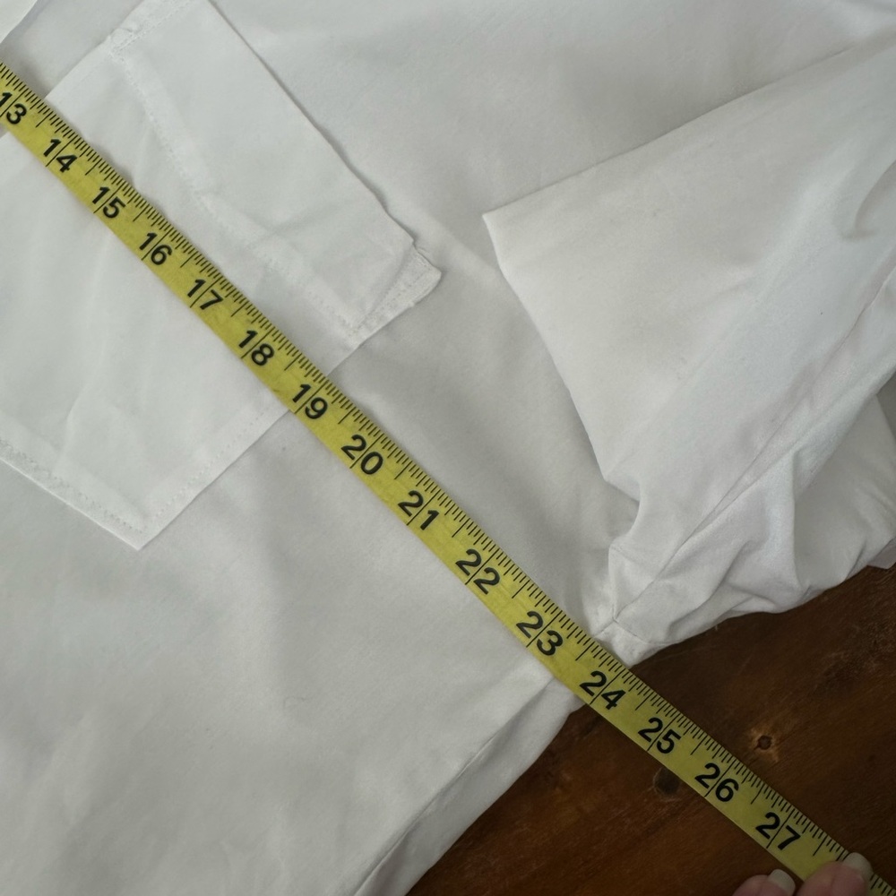 Zara white‎ cotton button down blouse ladies size Large NWT - Picture 5 of 8